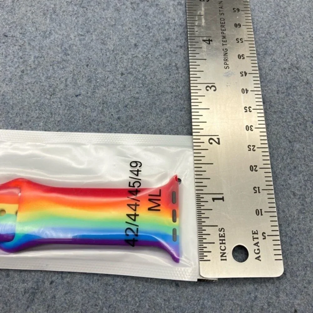 New Silicone Watch Band 42/44/45/46/49mm ML Rainbow Replacement Strap Unisex
